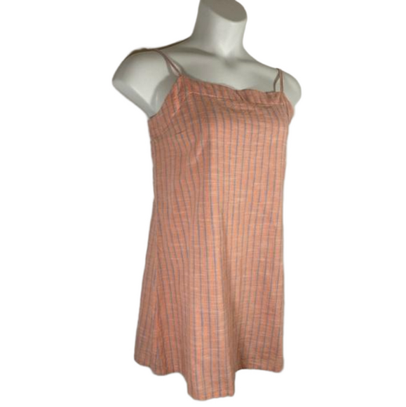 Oneill Pink Blue Pin Striped Cotton Mini Dress Size XL NWT SKU0476 - Picture 5 of 10